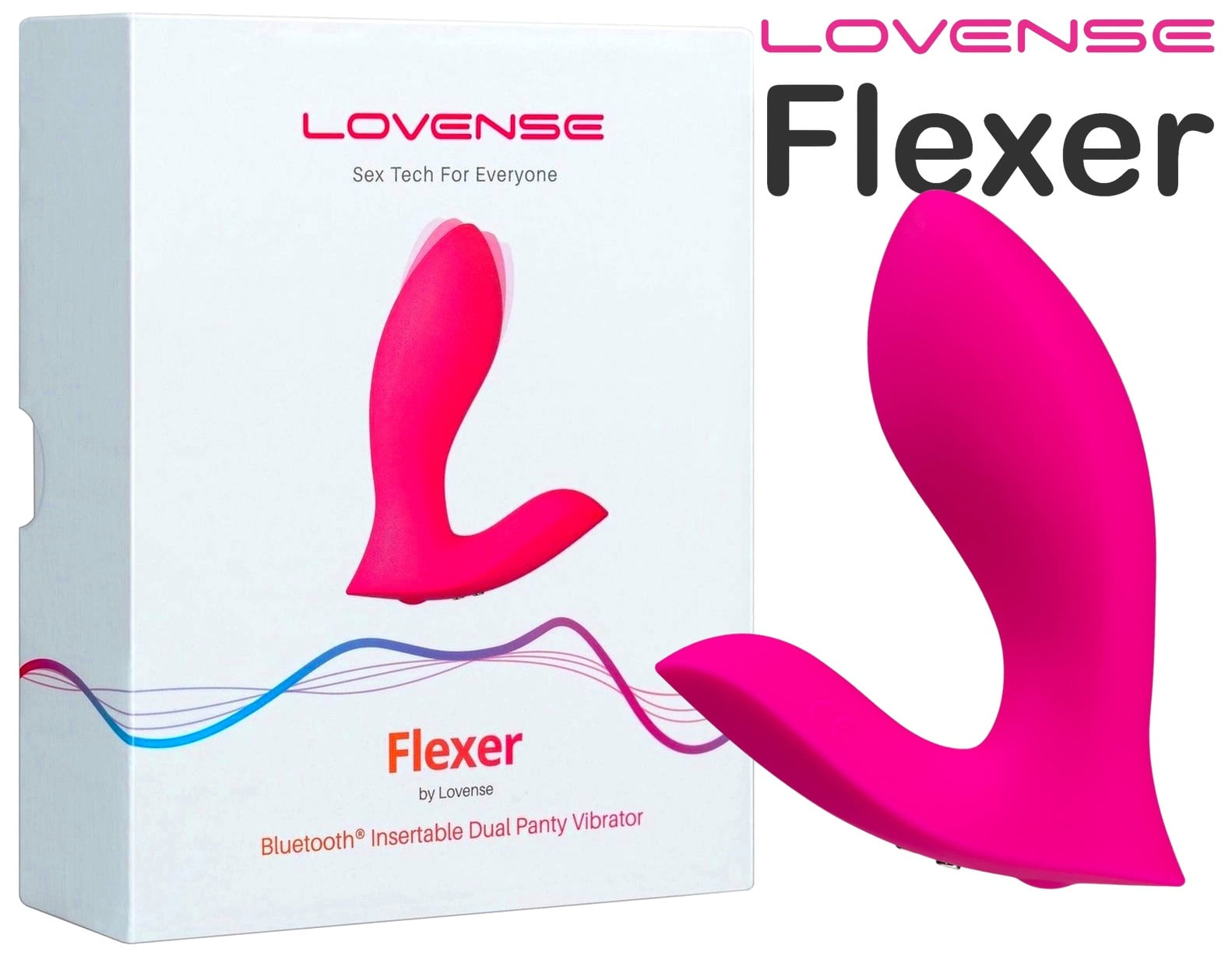 Lovense Flexer Vibrador Borboleta de Calcinha, Duplo Estimula Ponto G e Clitóris com Três Motores