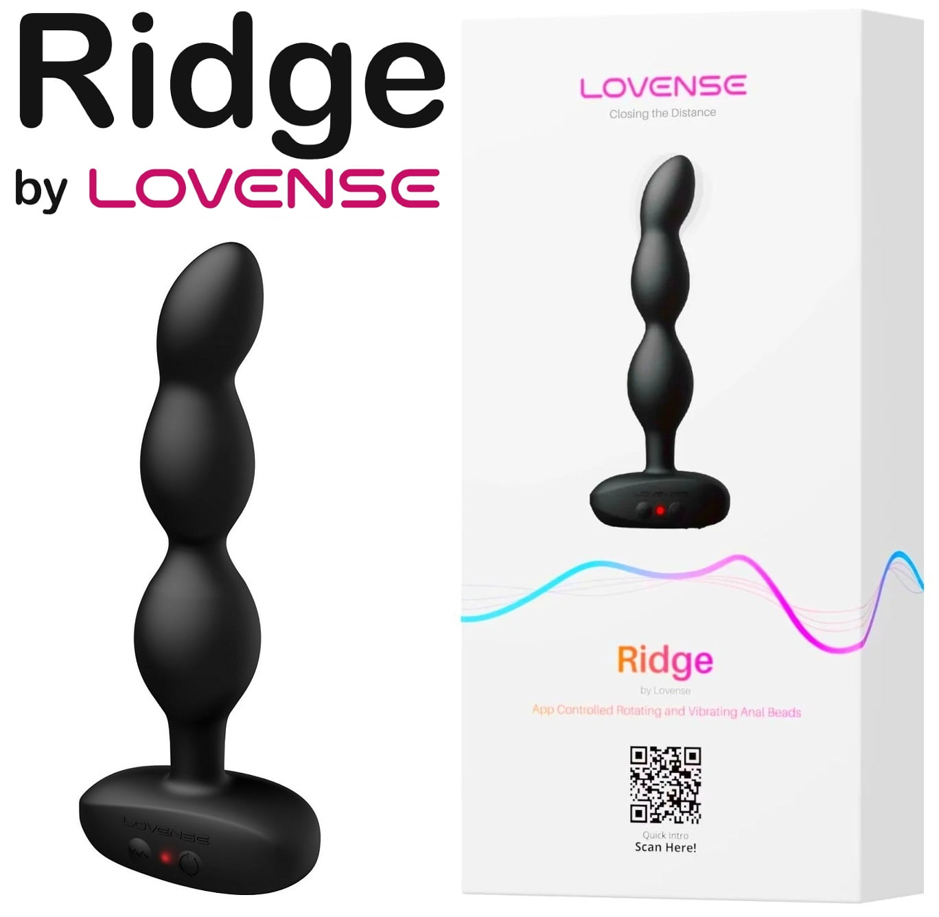 Lovense Ridge Esferas Anais Vibratórias e Rotativas Para Próstata, Ponto G e Ponto A