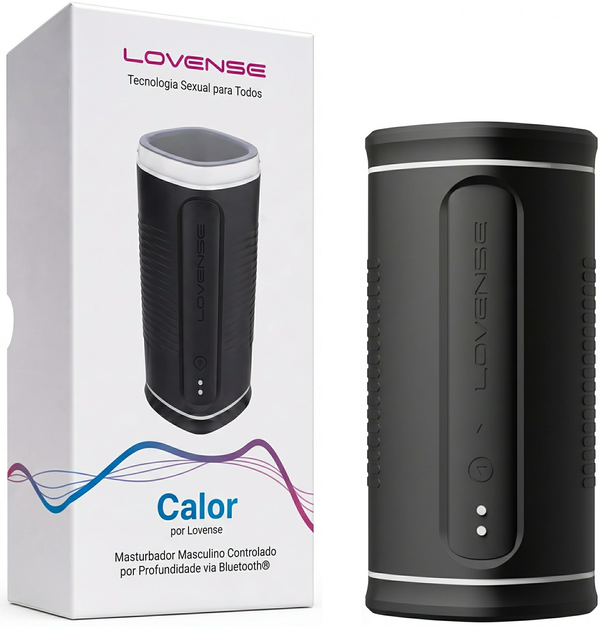 Lovense Calor Masturbador Masculino Vibratório Com Aquecimento e Sensor de Profundidade, Controle Remoto por App Para Interação a Distância, À Prova d'Água Orifício Arredondado Simula o Estímulo Oral