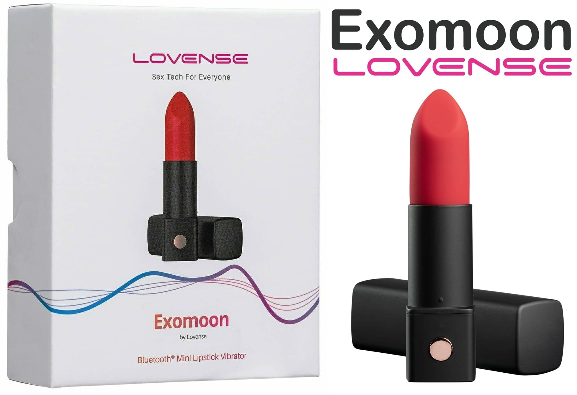 Lovense Exomoon Mini Vibrador Formato de Batom Massageador de Clitóris