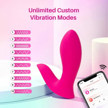 Lovense Flexer Vibrador Borboleta de Calcinha, Duplo Estimula Ponto G e Clitóris com Três Motores