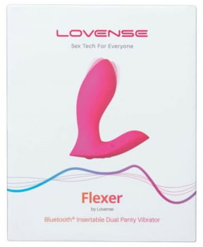 Lovense Flexer Vibrador Borboleta de Calcinha, Duplo Estimula Ponto G e Clitóris com Três Motores