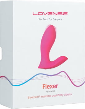 Lovense Flexer Vibrador Borboleta de Calcinha, Duplo Estimula Ponto G e Clitóris com Três Motores