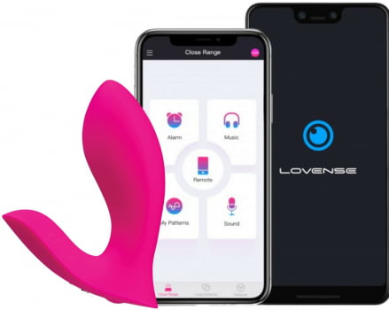 Lovense Flexer Vibrador Borboleta de Calcinha, Duplo Estimula Ponto G e Clitóris com Três Motores