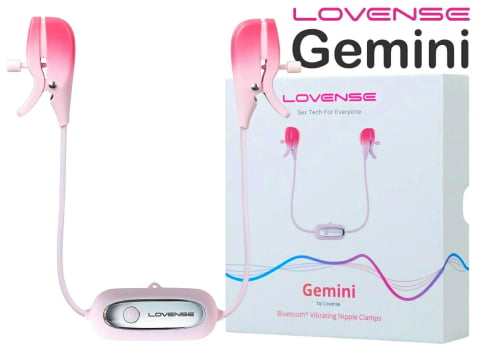 Lovense Gemini Grampos Vibratórios Para Mamilos, Estimulador de Mamilo Ajustável Controlado Por Aplicativo