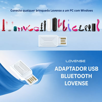 Lovense Adaptador USB Bluetooth Conecte Brinquedos Lovense ao PC e Notebook Compatível com Windows 8, 10 e 11 Plug and Play Conexão de Até 5 Brinquedos ao Mesmo Tempo Entrada USB Tipo A Dongle Lush 4
