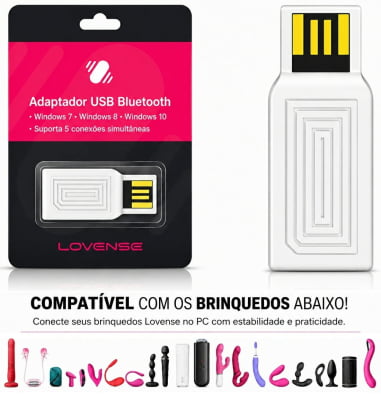 Lovense Adaptador USB Bluetooth Conecte Brinquedos Lovense ao PC e Notebook Compatível com Windows 8, 10 e 11 Plug and Play Conexão de Até 5 Brinquedos ao Mesmo Tempo Entrada USB Tipo A Dongle Lush 4 Lovense Adaptador USB Bluetooth Conecte Brinquedos Lovense ao PC e Notebook Compatível com Windows 8, 10 e 11 Plug and Play Conexão de Até 5 Brinquedos ao Mesmo Tempo Entrada USB Tipo A Dongle Lush 4