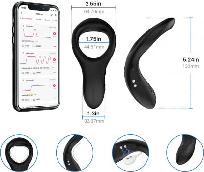 Lovense Diamo Anel Peniano Vibratório Controlado Por App e Bluetooth