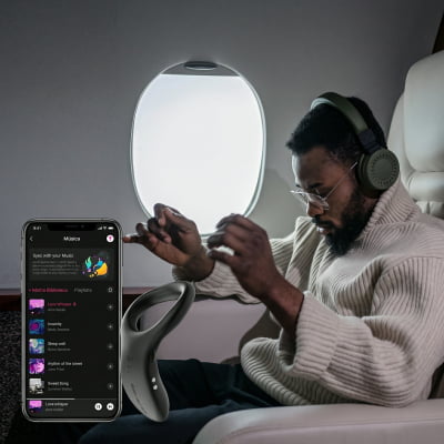 Lovense Diamo Anel Peniano Vibratório Estimulador de Períneo Inteligente e Interativo com Vibrações Programáveis, Controle à Distância por Aplicativo, Bluetooth iOS e Android, em Silicone Flexível