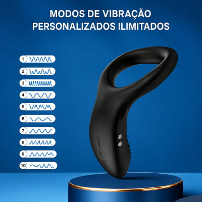 Lovense Diamo Anel Peniano Vibratório Estimulador de Períneo Inteligente e Interativo com Vibrações Programáveis, Controle à Distância por Aplicativo, Bluetooth iOS e Android, em Silicone Flexível