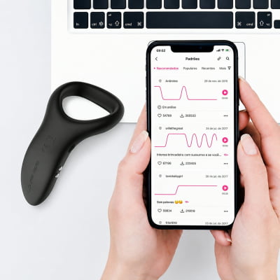 Lovense Diamo Anel Peniano Vibratório Estimulador de Períneo Inteligente e Interativo com Vibrações Programáveis, Controle à Distância por Aplicativo, Bluetooth iOS e Android, em Silicone Flexível