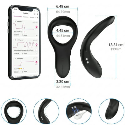 Lovense Diamo Anel Peniano Vibratório Estimulador de Períneo Inteligente e Interativo com Vibrações Programáveis, Controle à Distância por Aplicativo, Bluetooth iOS e Android, em Silicone Flexível