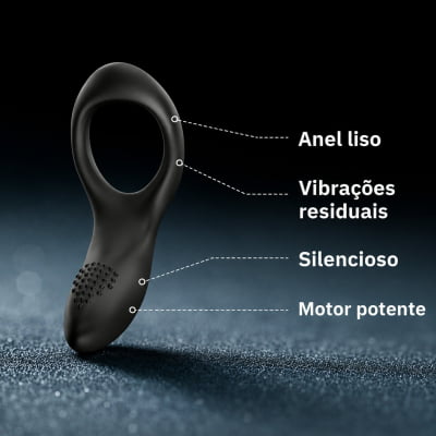 Lovense Diamo Anel Peniano Vibratório Estimulador de Períneo Inteligente e Interativo com Vibrações Programáveis, Controle à Distância por Aplicativo, Bluetooth iOS e Android, em Silicone Flexível