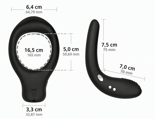 Lovense Diamo Anel Peniano Vibratório Estimulador de Períneo Inteligente e Interativo com Vibrações Programáveis, Controle à Distância por Aplicativo, Bluetooth iOS e Android, em Silicone Flexível