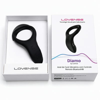 Lovense Diamo Anel Peniano Vibratório Estimulador de Períneo Inteligente e Interativo com Vibrações Programáveis, Controle à Distância por Aplicativo, Bluetooth iOS e Android, em Silicone Flexível