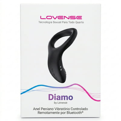 Lovense Diamo Anel Peniano Vibratório Estimulador de Períneo Inteligente e Interativo com Vibrações Programáveis, Controle à Distância por Aplicativo, Bluetooth iOS e Android, em Silicone Flexível