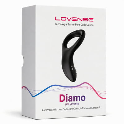 Lovense Diamo Anel Peniano Vibratório Estimulador de Períneo Inteligente e Interativo com Vibrações Programáveis, Controle à Distância por Aplicativo, Bluetooth iOS e Android, em Silicone Flexível