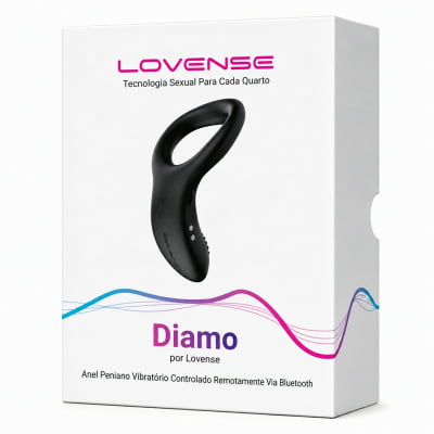 Lovense Diamo Anel Peniano Vibratório Estimulador de Períneo Inteligente e Interativo com Vibrações Programáveis, Controle à Distância por Aplicativo, Bluetooth iOS e Android, em Silicone Flexível