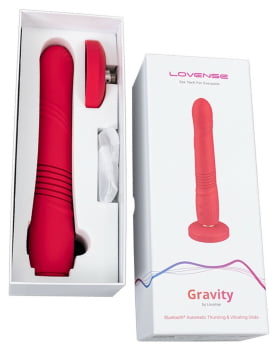 Lovense Gravity Dildo Vibratório com Ventosa Controlado por Aplicativo Bluetooth