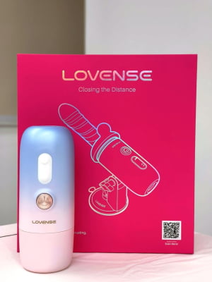 Lovense Spinel Dildo com Empuxo, Vibração e Aquecimento, Controle por Aplicativo, Máquina Sexual Portátil com Acessórios Intercambiáveis, Dupla Estimulação
