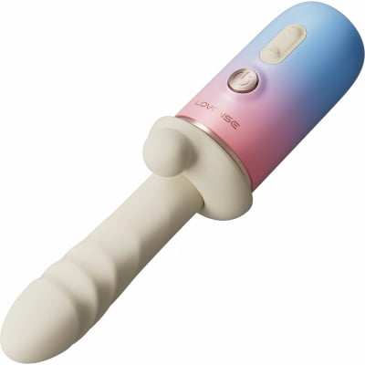 Lovense Spinel Dildo com Empuxo, Vibração e Aquecimento, Controle por Aplicativo, Máquina Sexual Portátil com Acessórios Intercambiáveis, Dupla Estimulação