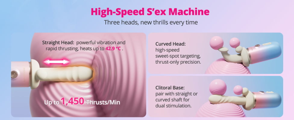 Lovense Spinel Dildo com Empuxo, Vibração e Aquecimento, Controle por Aplicativo, Máquina Sexual Portátil com Acessórios Intercambiáveis, Dupla Estimulação