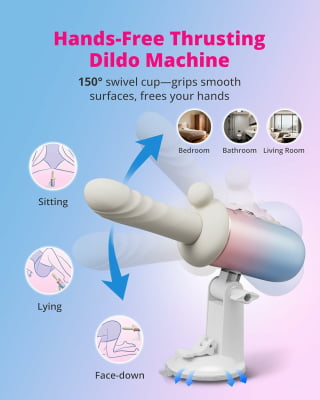 Lovense Spinel Dildo com Empuxo, Vibração e Aquecimento, Controle por Aplicativo, Máquina Sexual Portátil com Acessórios Intercambiáveis, Dupla Estimulação