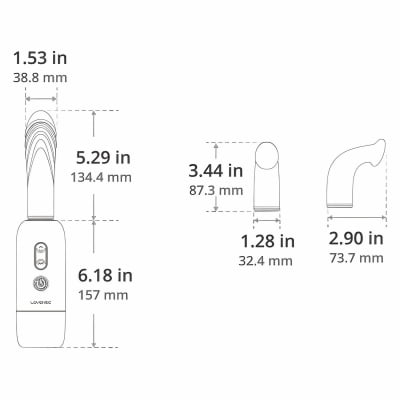 Lovense Spinel Dildo com Empuxo, Vibração e Aquecimento, Controle por Aplicativo, Máquina Sexual Portátil com Acessórios Intercambiáveis, Dupla Estimulação