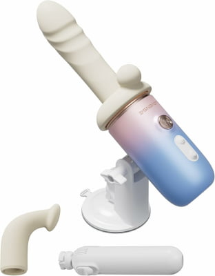 Lovense Spinel Dildo com Empuxo, Vibração e Aquecimento, Controle por Aplicativo, Máquina Sexual Portátil com Acessórios Intercambiáveis, Dupla Estimulação