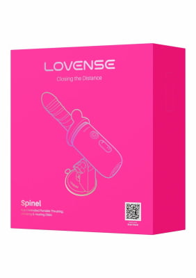 Lovense Spinel Dildo com Empuxo, Vibração e Aquecimento, Controle por Aplicativo, Máquina Sexual Portátil com Acessórios Intercambiáveis, Dupla Estimulação