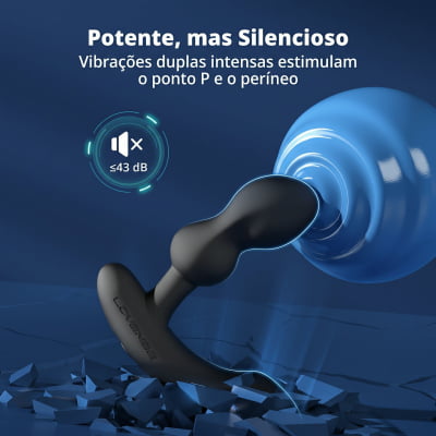 Lovense Edge 2 Massageador de Próstata Ajustável Vibratório Controle Remoto de Longa Distância via Aplicativo Bluetooth Duplo Estímulo Vibração Potente Plug Anal Masculino Interativo Recarregável