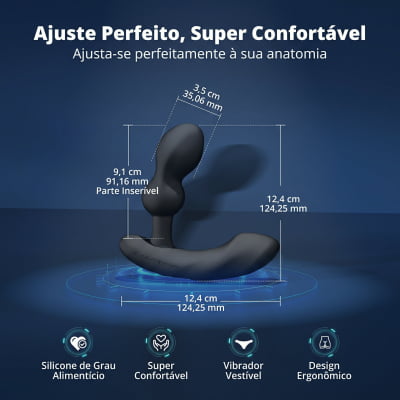 Lovense Edge 2 Massageador de Próstata Ajustável Vibratório Controle Remoto de Longa Distância via Aplicativo Bluetooth Duplo Estímulo Vibração Potente Plug Anal Masculino Interativo Recarregável