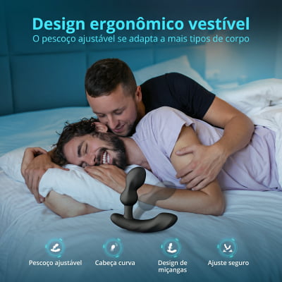Lovense Edge 2 Massageador de Próstata Ajustável Vibratório Controle Remoto de Longa Distância via Aplicativo Bluetooth Duplo Estímulo Vibração Potente Plug Anal Masculino Interativo Recarregável
