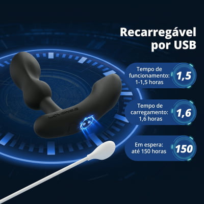 Lovense Edge 2 Massageador de Próstata Ajustável Vibratório Controle Remoto de Longa Distância via Aplicativo Bluetooth Duplo Estímulo Vibração Potente Plug Anal Masculino Interativo Recarregável