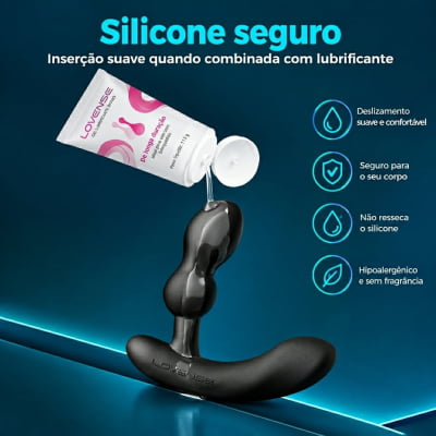 Lovense Edge 2 Massageador de Próstata Ajustável Vibratório Controle Remoto de Longa Distância via Aplicativo Bluetooth Duplo Estímulo Vibração Potente Plug Anal Masculino Interativo Recarregável
