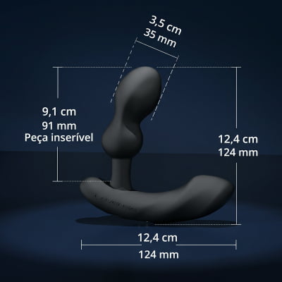 Lovense Edge 2 Massageador de Próstata Ajustável Vibratório Controle Remoto de Longa Distância via Aplicativo Bluetooth Duplo Estímulo Vibração Potente Plug Anal Masculino Interativo Recarregável