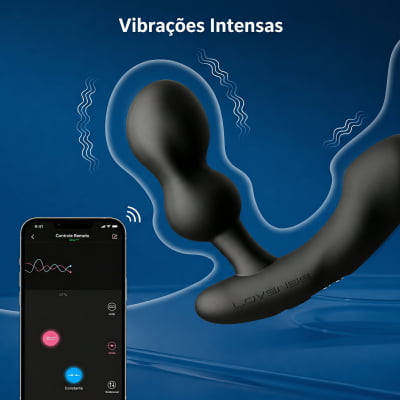 Lovense Edge 2 Massageador de Próstata Ajustável Vibratório Controle Remoto de Longa Distância via Aplicativo Bluetooth Duplo Estímulo Vibração Potente Plug Anal Masculino Interativo Recarregável