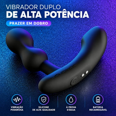 Lovense Edge 2 Massageador de Próstata Ajustável Vibratório Controle Remoto de Longa Distância via Aplicativo Bluetooth Duplo Estímulo Vibração Potente Plug Anal Masculino Interativo Recarregável