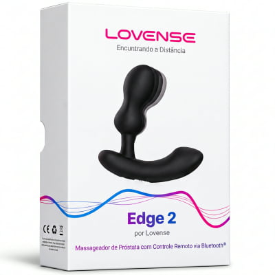 Lovense Edge 2 Massageador de Próstata Ajustável Vibratório Controle Remoto de Longa Distância via Aplicativo Bluetooth Duplo Estímulo Vibração Potente Plug Anal Masculino Interativo Recarregável