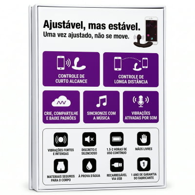 Lovense Edge 2 Massageador de Próstata Ajustável Vibratório Controle Remoto de Longa Distância via Aplicativo Bluetooth Duplo Estímulo Vibração Potente Plug Anal Masculino Interativo Recarregável