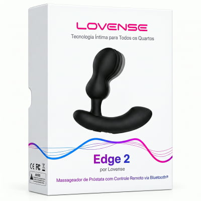 Lovense Edge 2 Massageador de Próstata Ajustável Vibratório Controle Remoto de Longa Distância via Aplicativo Bluetooth Duplo Estímulo Vibração Potente Plug Anal Masculino Interativo Recarregável