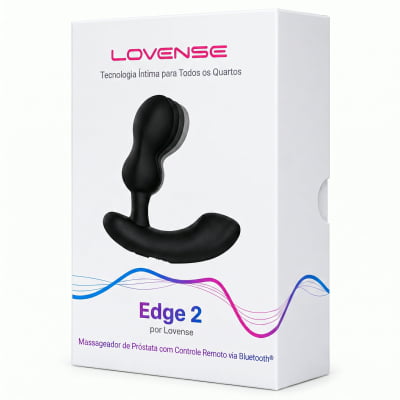 Lovense Edge 2 Massageador de Próstata Ajustável Vibratório Controle Remoto de Longa Distância via Aplicativo Bluetooth Duplo Estímulo Vibração Potente Plug Anal Masculino Interativo Recarregável