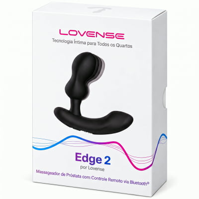 Lovense Edge 2 Massageador de Próstata Ajustável Vibratório Controle Remoto de Longa Distância via Aplicativo Bluetooth Duplo Estímulo Vibração Potente Plug Anal Masculino Interativo Recarregável