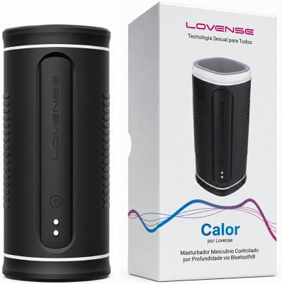Lovense Calor Masturbador Masculino Vibratório Com Aquecimento e Sensor de Profundidade, Controle Remoto por App Para Interação a Distância, À Prova d'Água Orifício Arredondado Simula o Estímulo Oral