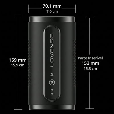 Lovense Calor Masturbador Masculino Vibratório Com Aquecimento e Sensor de Profundidade, Controle Remoto por App Para Interação a Distância, À Prova d'Água Orifício Arredondado Simula o Estímulo Oral