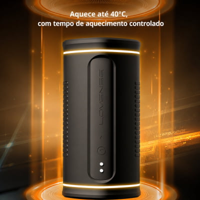 Lovense Calor Masturbador Masculino Vibratório Com Aquecimento e Sensor de Profundidade, Controle Remoto por App Para Interação a Distância, À Prova d'Água Orifício Arredondado Simula o Estímulo Oral