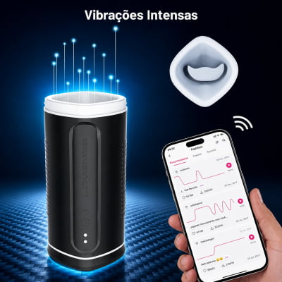 Lovense Calor Masturbador Masculino Vibratório Com Aquecimento e Sensor de Profundidade, Controle Remoto por App Para Interação a Distância, À Prova d'Água Orifício Arredondado Simula o Estímulo Oral