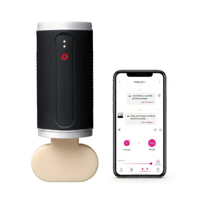 Lovense Calor Masturbador Masculino Vibratório Com Aquecimento e Sensor de Profundidade, Controle Remoto por App Para Interação a Distância, À Prova d'Água Orifício Arredondado Simula o Estímulo Oral
