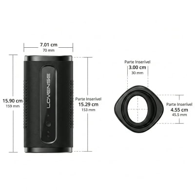 Lovense Calor Masturbador Masculino Vibratório Com Aquecimento e Sensor de Profundidade, Controle Remoto por App Para Interação a Distância, À Prova d'Água Orifício Arredondado Simula o Estímulo Oral