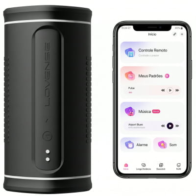 Lovense Calor Masturbador Masculino Vibratório Com Aquecimento e Sensor de Profundidade, Controle Remoto por App Para Interação a Distância, À Prova d'Água Orifício Arredondado Simula o Estímulo Oral
